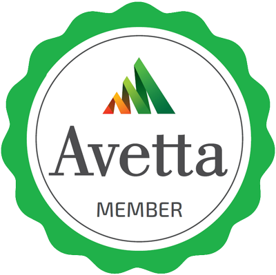 A badge that says avetta member