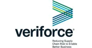 Veriforce logo with a blue and green stripe